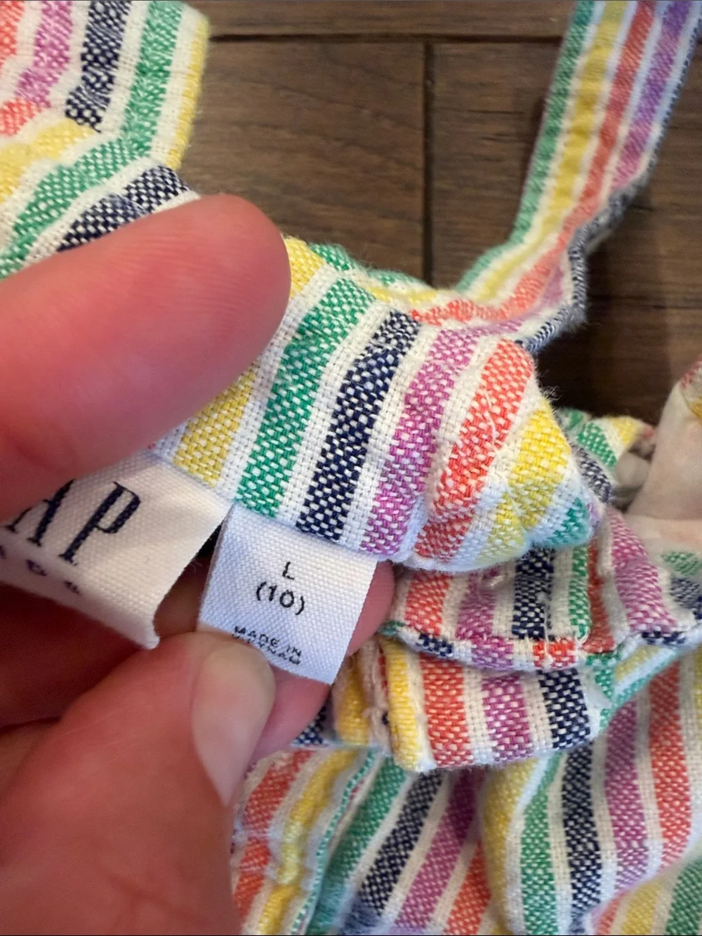 Gap Kids Girls' Multicolor Rainbow Stripe Button-Front Dress Large 10 - C11-672